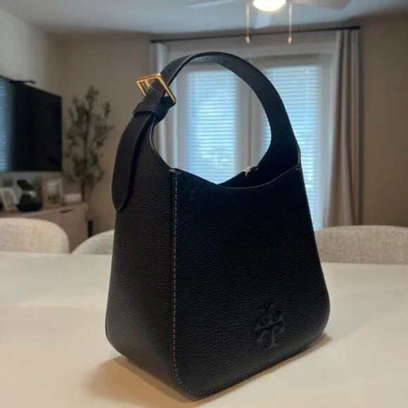 Tory Burch Small Thea Bucket Bag Crossbody In Black - Picture 2 of 9